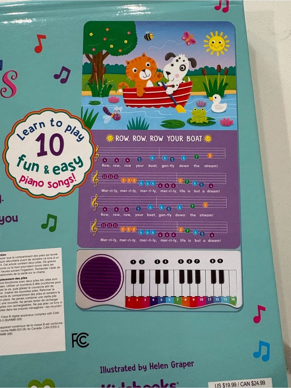 Children's Songs Kids Piano Book - Purple and Multicolor